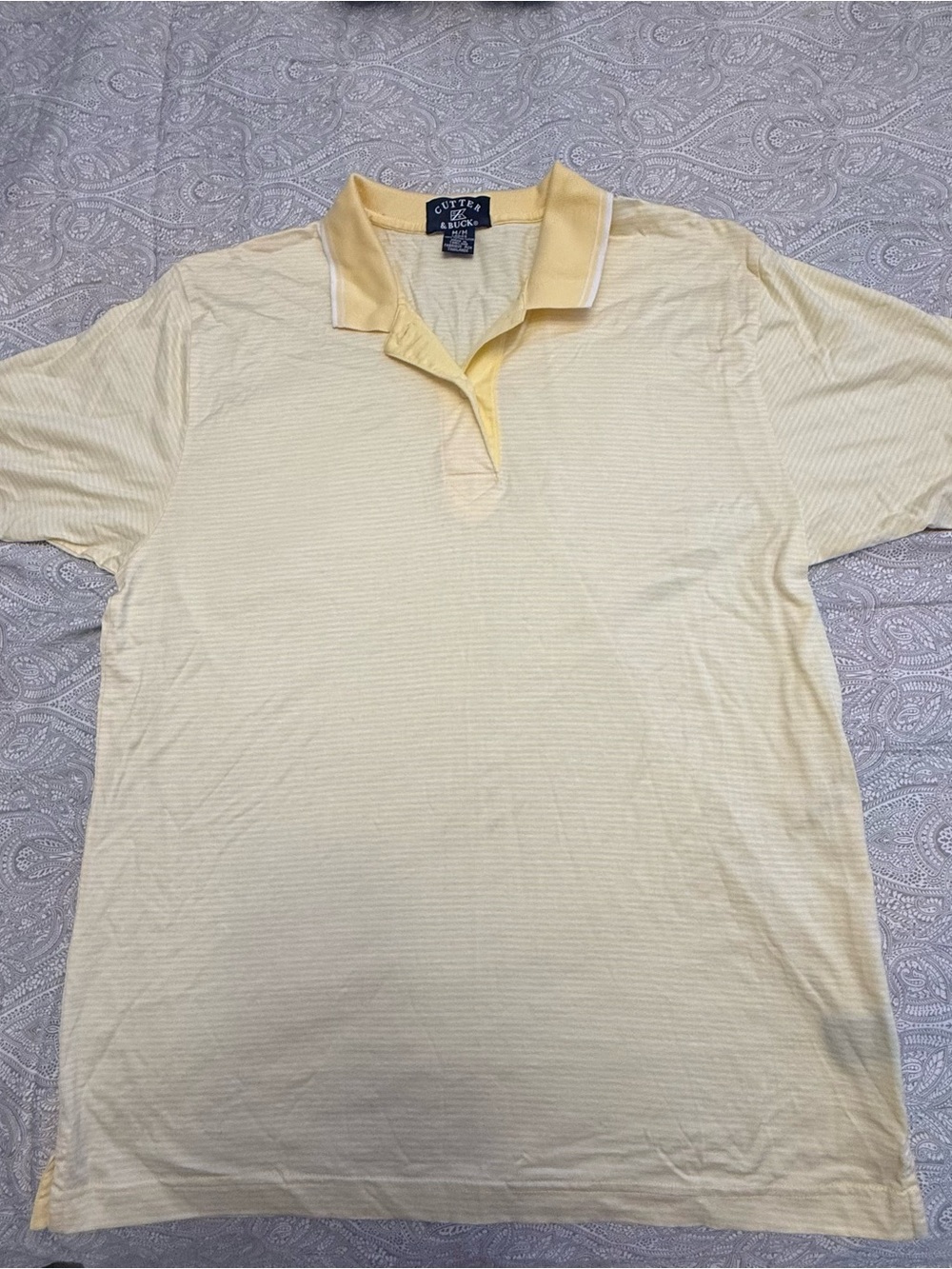 Cutter & Buck Women's Pale Yellow Short Sleeve Polo